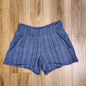 Anthropologie Three Dots Blue Stripped Eyelet Lace Shorts